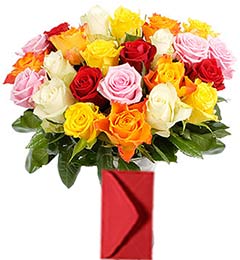 send 25 Mix Roses Bouquet delivery