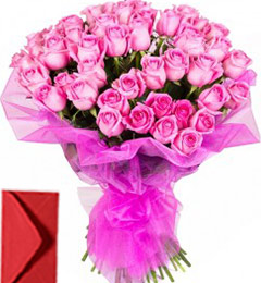 send 50 Pink Roses Bouquet delivery