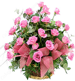 send 20 Pink Roses Basket delivery