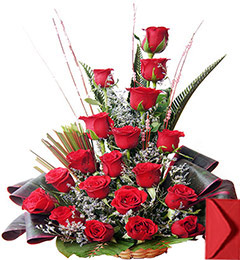 send Red Roses Designer Basket delivery