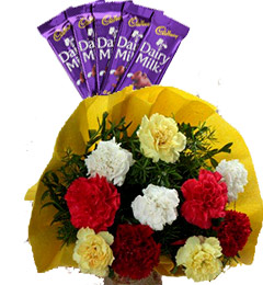 send carnation flower n Chocolate delivery