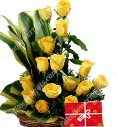 send Yellow roses bouquet n Greeting Card  delivery