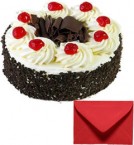 Eggless Half Kg Black Forest with Card