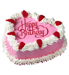 1Kg Heart Shape Strawberry Cake Big
