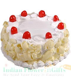 Half Kg  White Forest Cake Round Shape