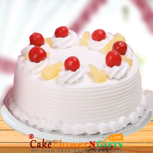 Half Kg Pineapple Fresh Cream Cake