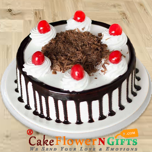 send 1Kg Eggless black forest cake delivery