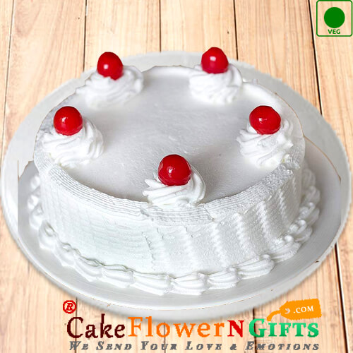 send 1Kg Eggless Vanilla Cake delivery