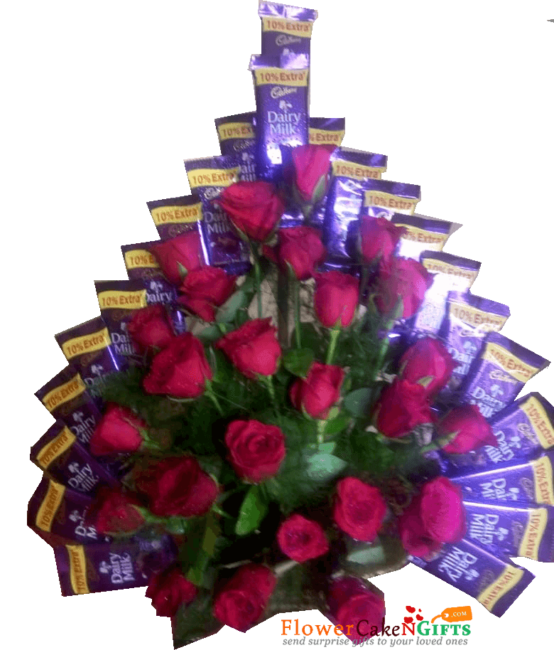 send  Flower Dairy Milk Chocolates Bouquet delivery
