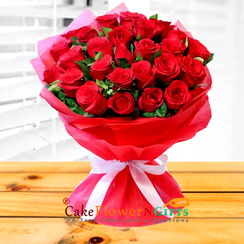 send 25 red roses bouquet delivery