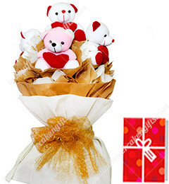 send 5 Teddy Bear Bouquet delivery