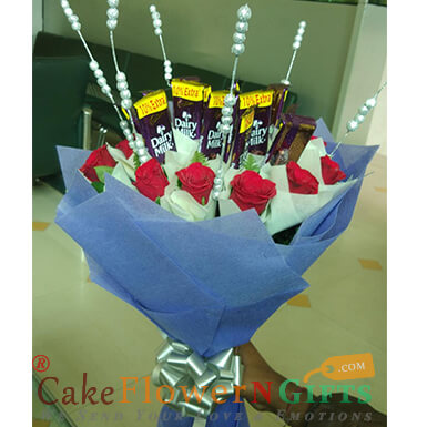 Roses n chocolate bouquet