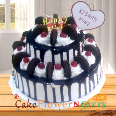 send 2 tier black forest oreo cake 3 kg delivery