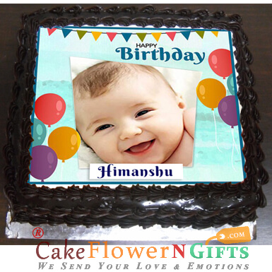 send 1 kg birthday chocolate photo cake delivery