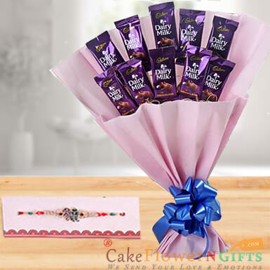 send chocolate bouquet and rakhi delivery