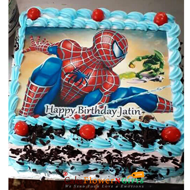 send 1kg spider man photo cake delivery