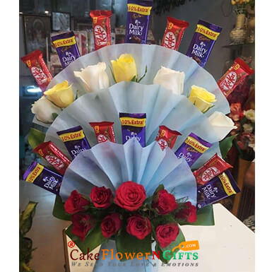 send roses kit kat dairy milk chocolate bouquet delivery