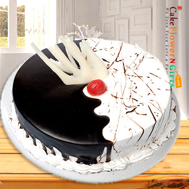 send half kg choco vanilla fusion cake delivery