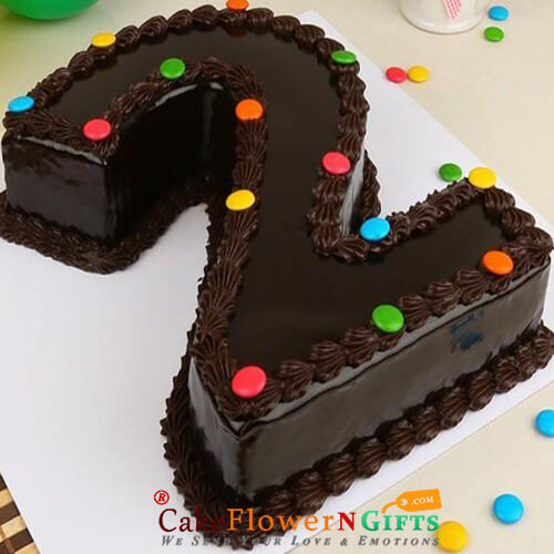 send 2kg eggless Single Number Chocolate Cake delivery