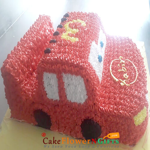 send 3kg lightning mcqueen car cake delivery