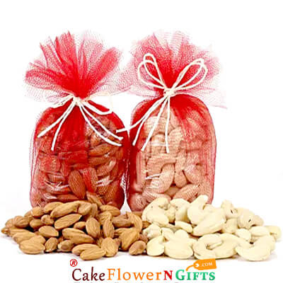 send 200gms almonds cashews dry fruits hamper delivery
