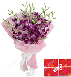 send This bunch of 6 Orchids delivery