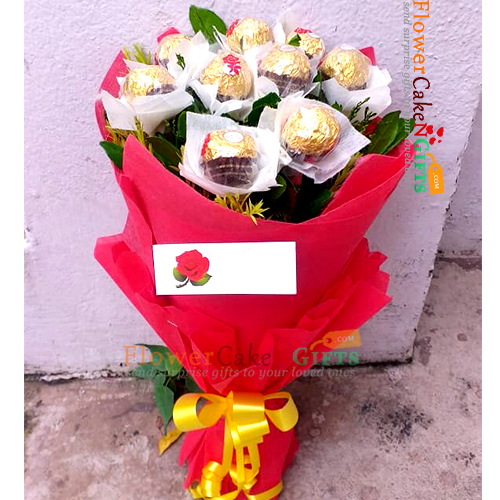send 8 ferrero rocher chocolate bouquet delivery