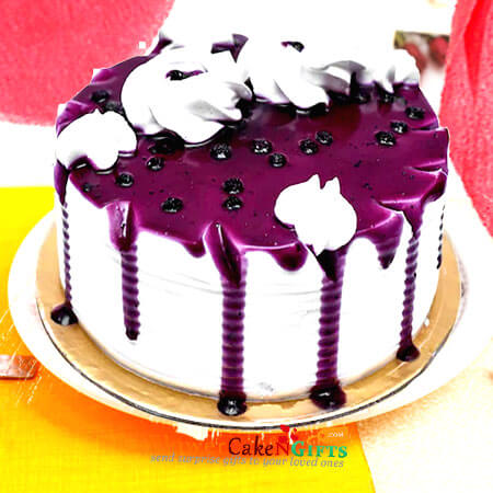 send half kg eggless delightful blueberry vanilla cake delivery
