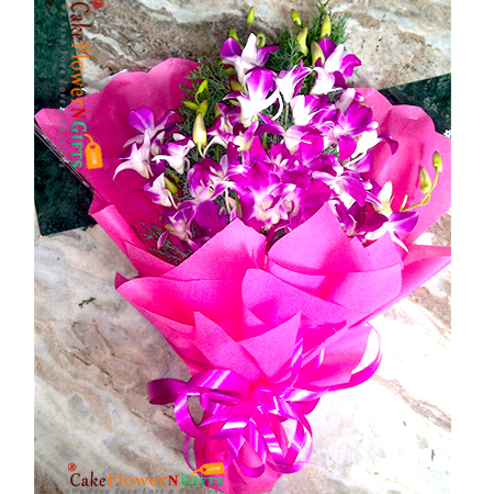 7 orchid paper packing bouquet