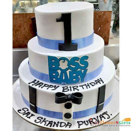 send 5 kg 3 tier baby boss cake delivery