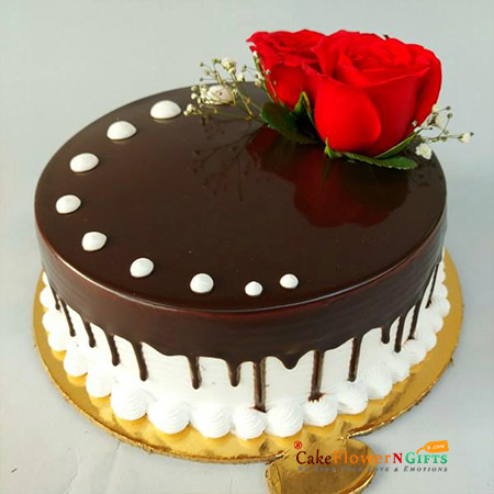 send half kg choco vanilla rose cake delivery
