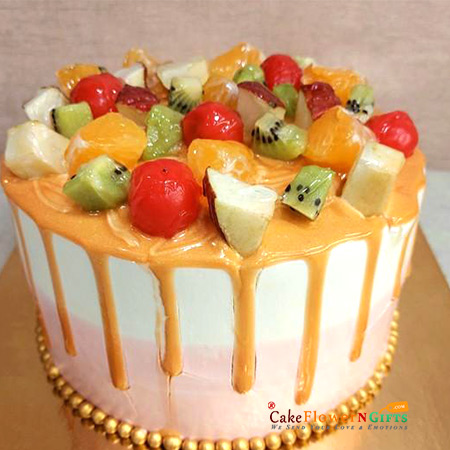 send 1kg eggless fruit Cake round shape delivery