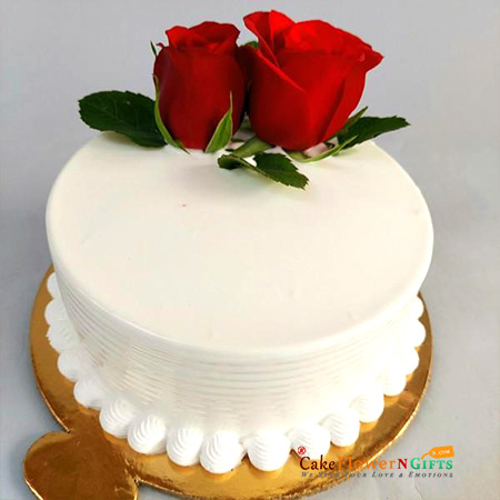 send half kg vanilla cake roses cake delivery