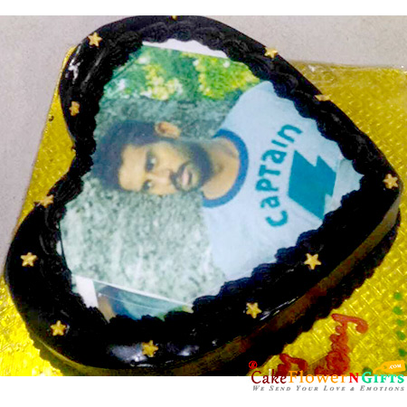 send 1 kg heart shape chocolate photo cake delivery