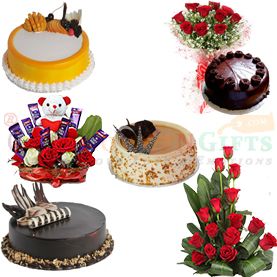 Online Birthday Flower Cake Gifts home delivery services to   Gandhinagar at Midnight