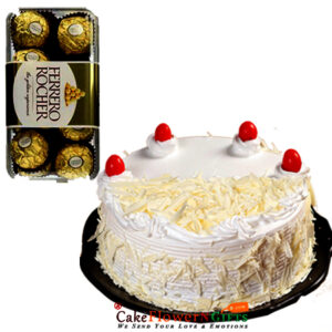 white forest cake n 16 ferrero rocher chocolate box delivery patna