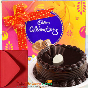 chocolate cake celebration greeting card