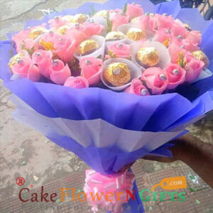 16-Pink-Roses-Bouquet-N-16-Ferrero-Rocher-Chocolates-Bouquet