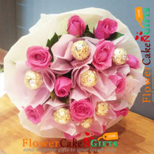 12-pink-roses-with-8-ferrero-rocher-chocolate-bouquet