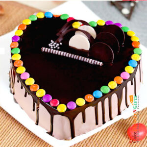 Games chocolate heart shape cake