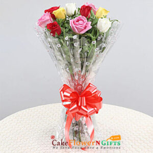 8 mixed roses bouquet