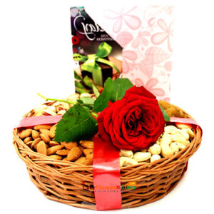 roses dry fruit Basket greeting card