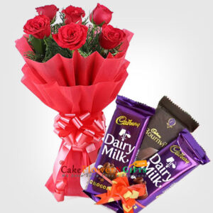 red roses bouquet Bournville Dairy Milk