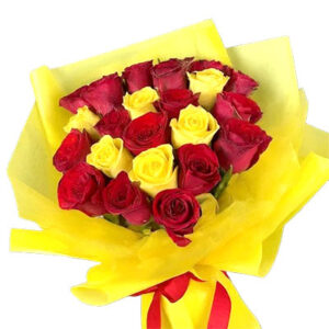 21 red yellow roses paper packing bouquet prices near by me home delivery